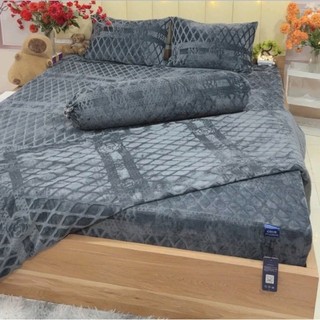  sét 5 món vỏ chăn ga gối vỏ ôm nỉ nhung COCO  chăn hè 2 mặt nỉ nhung tuyết có khoá kéo lồng được ruột 