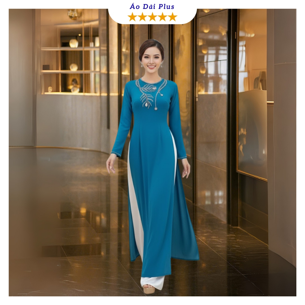 Áo dài bà sui dành cho mẹ trung niên đơn giản nhẹ nhàng xinh đẹp có bigsize ADM18