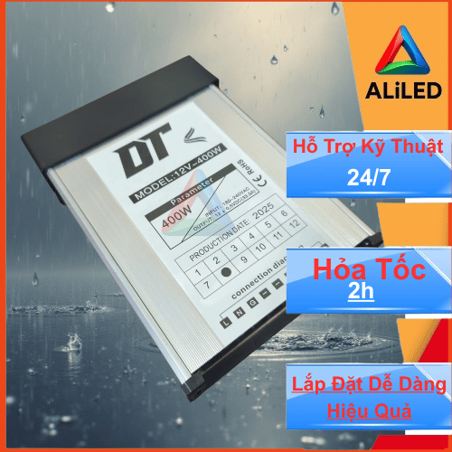 Nguồn led 12V 33A ngoài trời  Nguồn led chống nước 12V33A CX