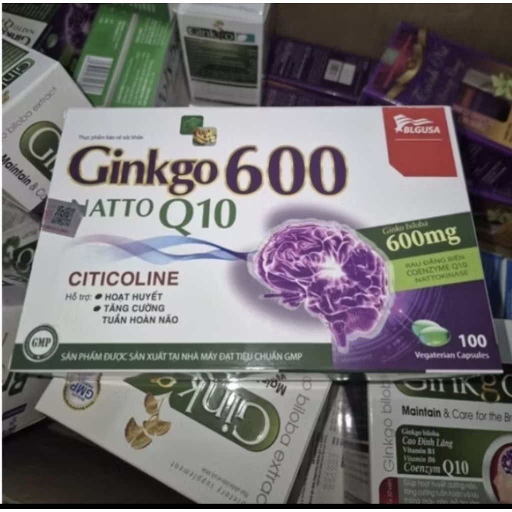 Combo 5 hộp《Date 2028》Ginkgo natto 600mg  hộp 100v hàng chất lượng