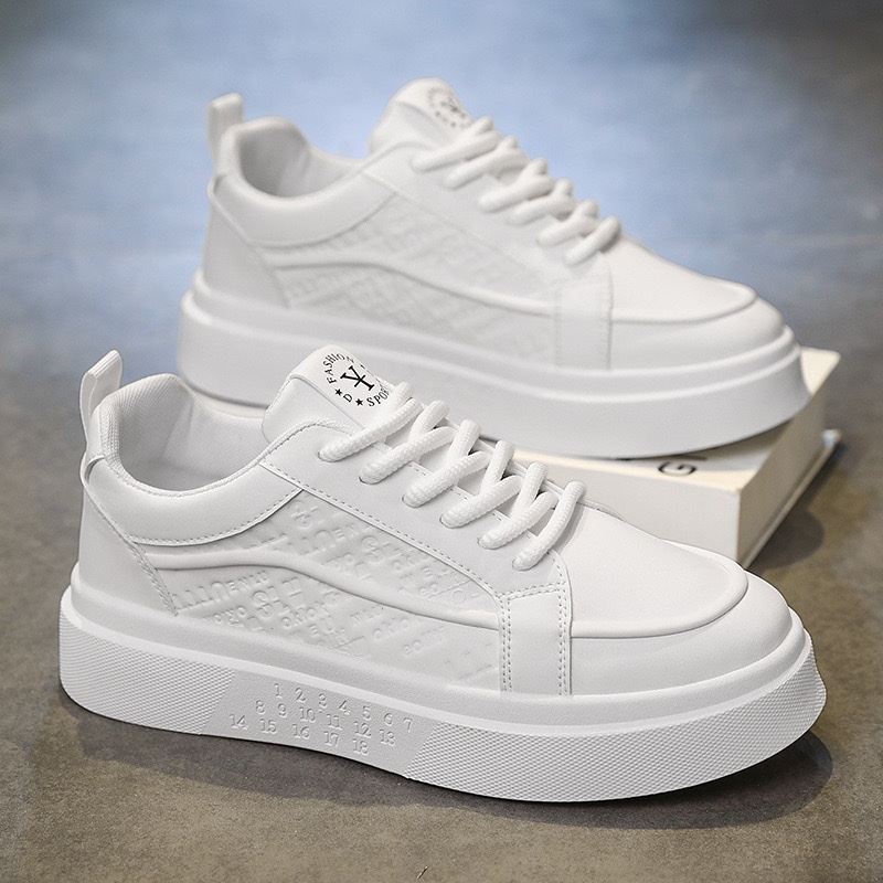 Giày Nam Sneakers MQ30 Thể Thao Full Trắng, Đen Đế Cao 5cm Hàn Quốc