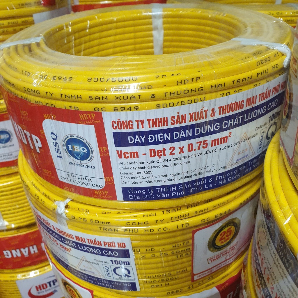 Dây Điện TRẦN PHÚ HD 2x0.75 Cuộn 100m