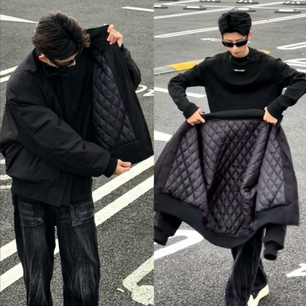 Áo Khoác Bomber Đen Form Rộng Nam Nữ Unisex Chống Nước Có Lót Bông Dày Giữ Ấm Mùa Đông-Stressout | BigBuy360 - bigbuy360.vn