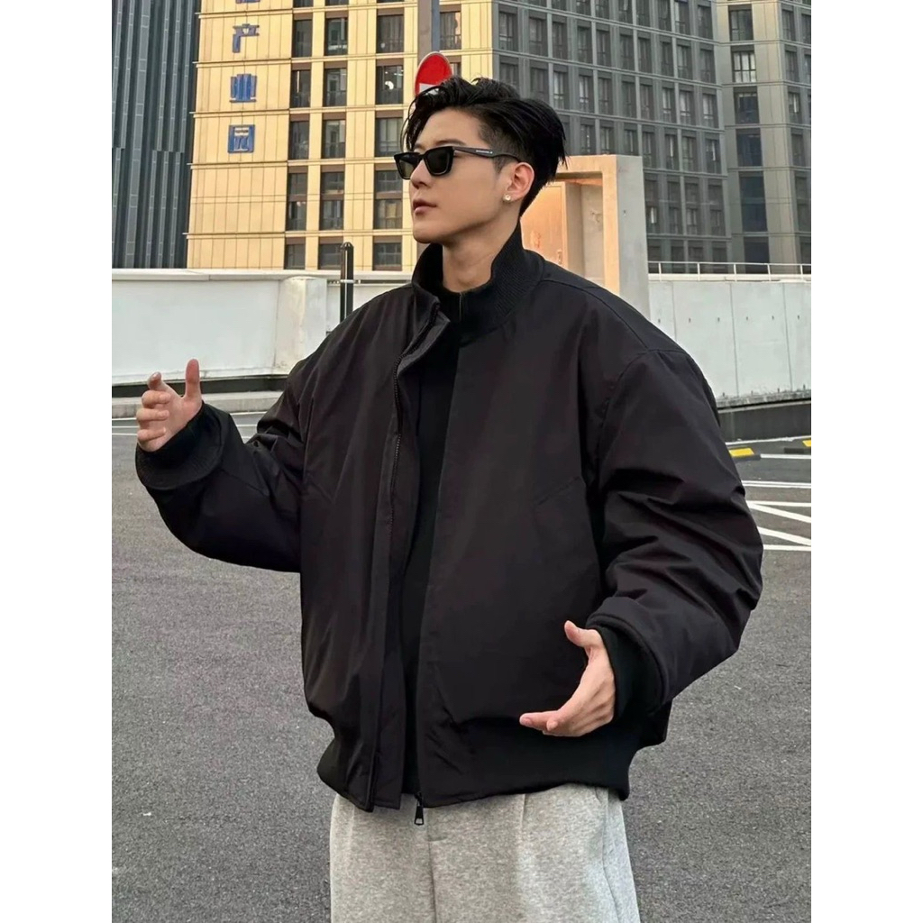 Áo Khoác Bomber Đen Form Rộng Nam Nữ Unisex Chống Nước Có Lót Bông Dày Giữ Ấm Mùa Đông-Stressout | BigBuy360 - bigbuy360.vn