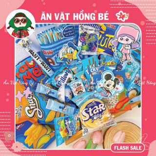 Bánh Kẹo Màu Xanh Dương / Thế Giới Đồ Ăn Vặt Màu Xanh, Concept Trang Trí Giỏ Quà Bánh Kẹo