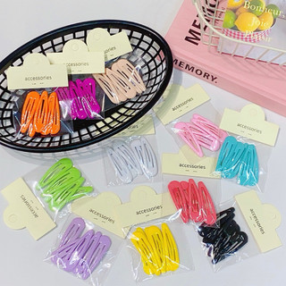 Set 5 kẹp tóc mỏ vịt kèm túi đựng gắn tag – phụ kiện tóc nhiều màu pastel xinh xắn