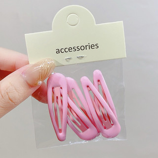 Set 5 kẹp tóc mỏ vịt kèm túi đựng gắn tag – phụ kiện tóc nhiều màu pastel xinh xắn