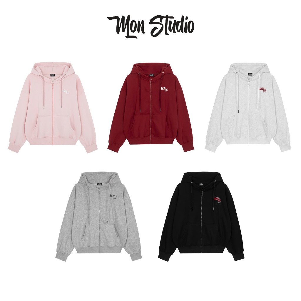 [ ÁO HOODIE ZIP NỈ BÔNG ] Mon Studio – Áo Khoác Nỉ Hoodie Zip Boxy Tay Dơi Có Nút Bấm Form Rộng Nam Nữ Unisex S082 | BigBuy360 - bigbuy360.vn
