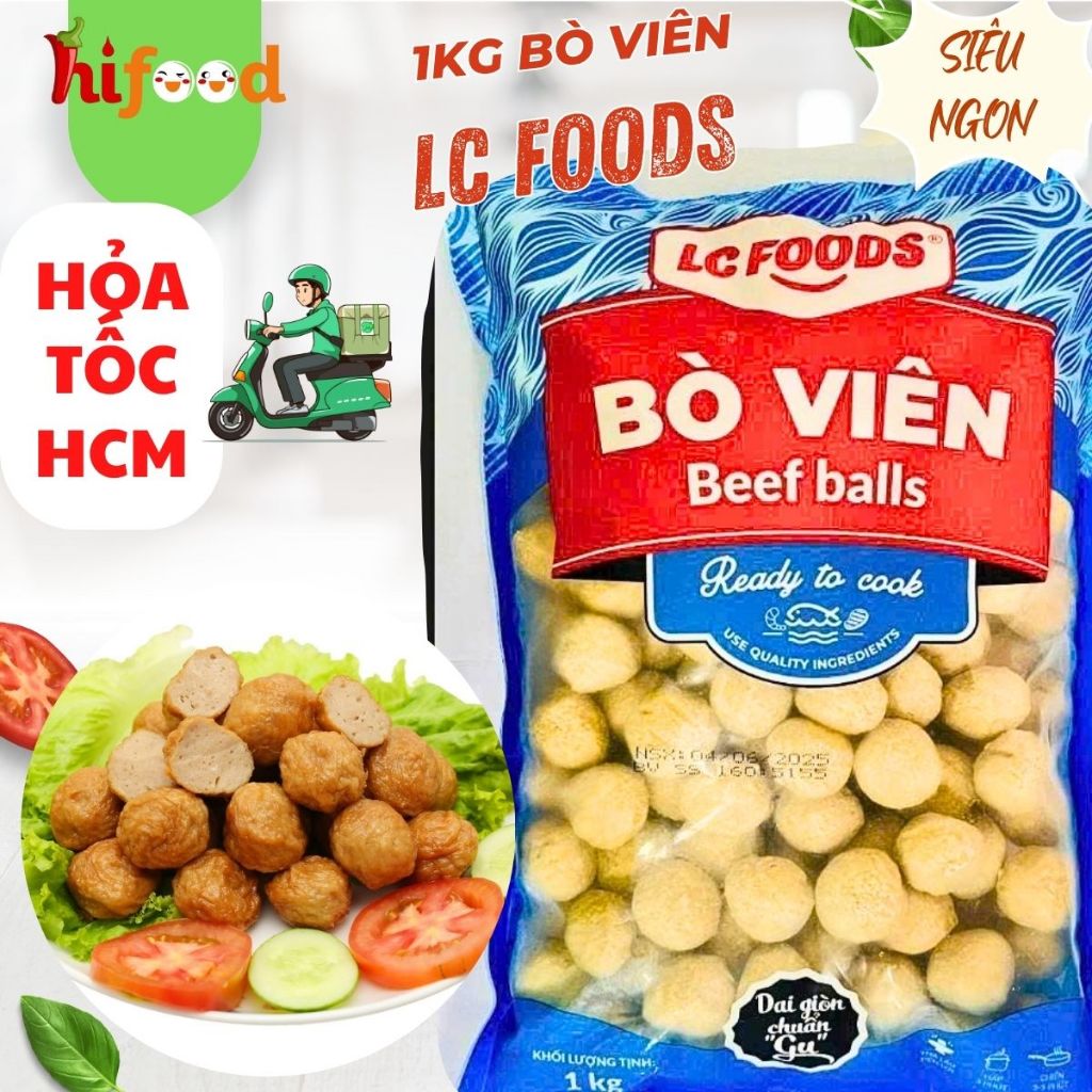 (Hỏa Tốc HCM) Bò Viên, giòn dai, thơm ngon, đậm vị LCFOOD-topping đồ chiên ăn vặt hấp dẫn