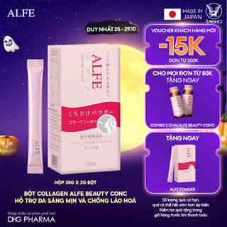   DATE T1 2026  Bột Collagen Alfe Beauty Conc Powder hỗ trợ da sáng mịn và chống lão hóa - Hộp 30 gói x 2g 