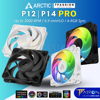 Quạt Fan case ARCTIC P12   P14 Pro PST   LED ARGB Black  White -Chính hãng tản nhiệt PWM 12cm 14cm 