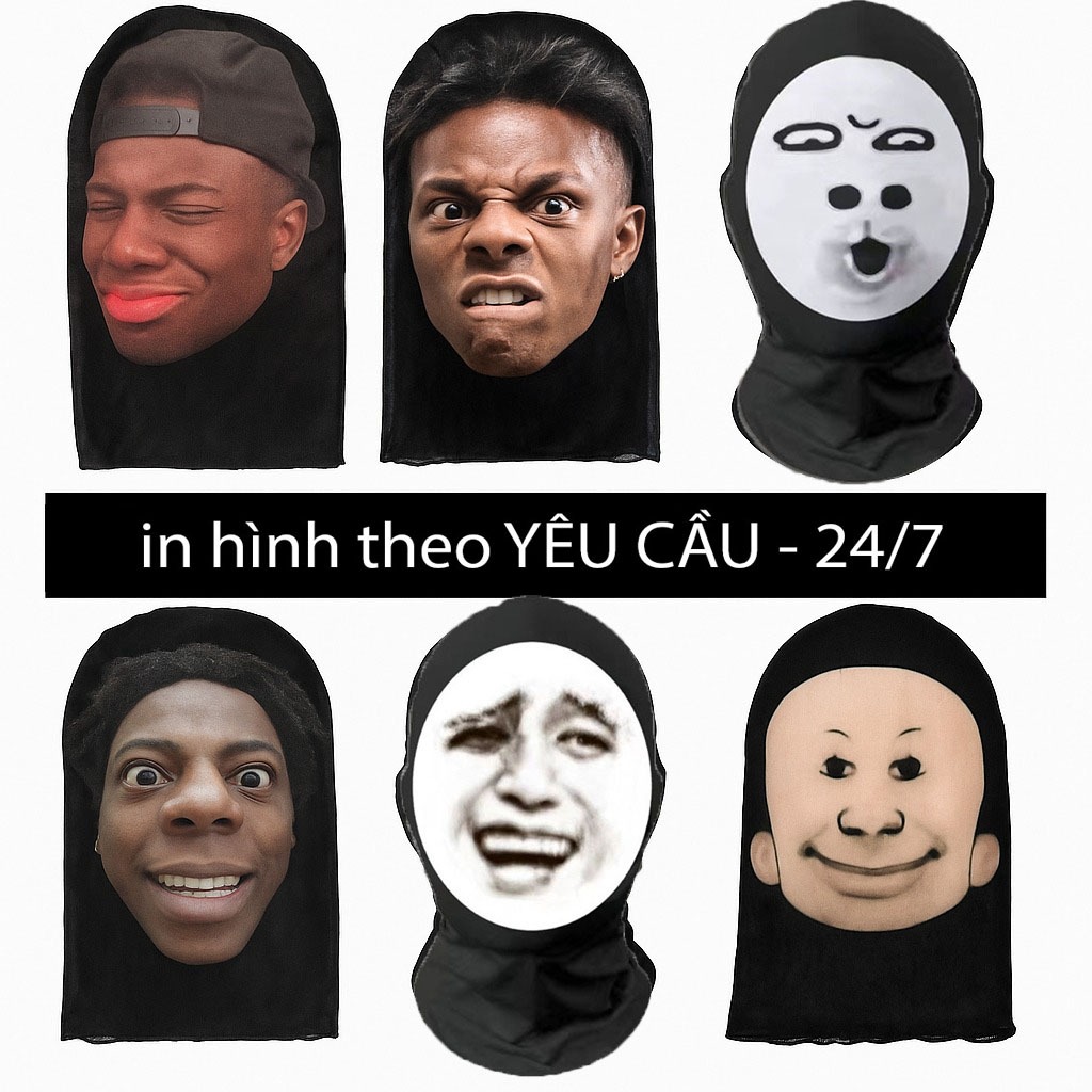 🔥(HN - HỎA TỐC) Mũ trùm đầu hình nhân vật nổi tiếng speed, mặt nạ speed , messi, ronaldo, Mbappe, Mặt nạ Liền Mạch