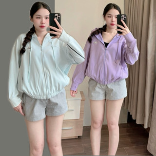  Áo Khoác Cotton PC Cao Cấp Thoáng Mát Chạy Viền Sọc Phía Sau_ SHIERSHOP Jacket Nữ Women Top 
