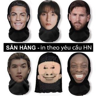 Mũ trùm đầu hình nhân vật nổi tiếng messi, ronaldo, ĐÌNH BẮC sơn tùng, jack, Hiếu thứ 2 , J97, SPEED. mặt nạ Cosplay