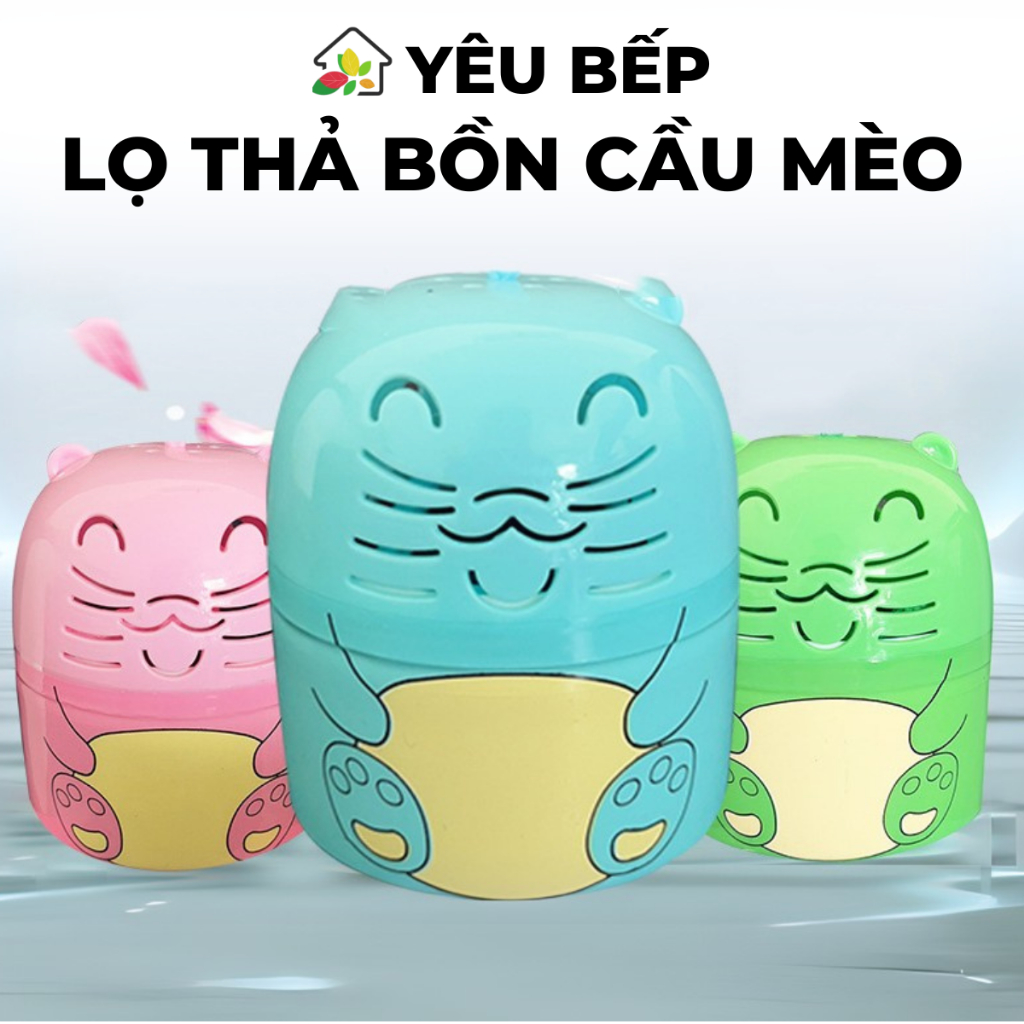 Lọ thả bồn cầu Huy Tưởng, Lọ tẩy bồn cầu hình mèo tí hon khử mùi nhanh chóng, loại bỏ vết bẩn bồn cầu hiệu quả
