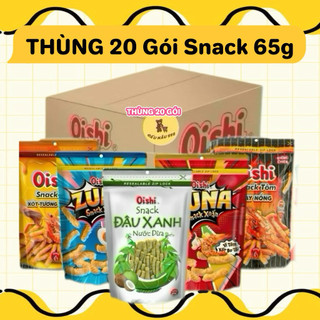  THÙNG 20 gói Snack bim bim Oishi TÚI ZIP 65g các vị ăn vặt siêu ngon date mới 