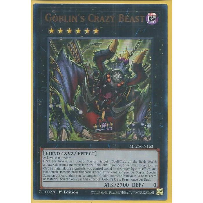 [Thẻ bài Yu-gi-oh] MP25-EN163 Goblin’s Crazy Beast – Ultra Rare