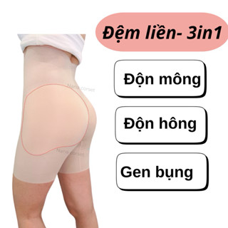  Quần độn mông hông gen bụng đệm liền quần mẫu mới đệm 1,2cm không lố ĐMHL 