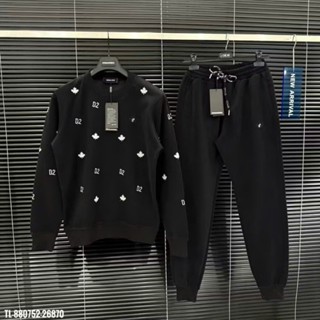  Bộ Quần Áo Nỉ Nam Dsq2 Họa Tiết Hình Lá In Nhiệt Chất Liệu Nỉ Bông Form Dáng Thể Thao Cho Ae Boy Phố 