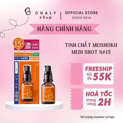 Tinh chất Niacinamide 15% giảm nhăn chuyên sâu Meishoku Medi Shot Na15 Wrinkle Essence 30ml Nhật Bản