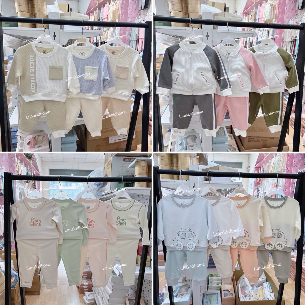 [HONEE]-Bộ nỉ dài tay mềm mịn cho bé (6-9M đến 3-4Y)