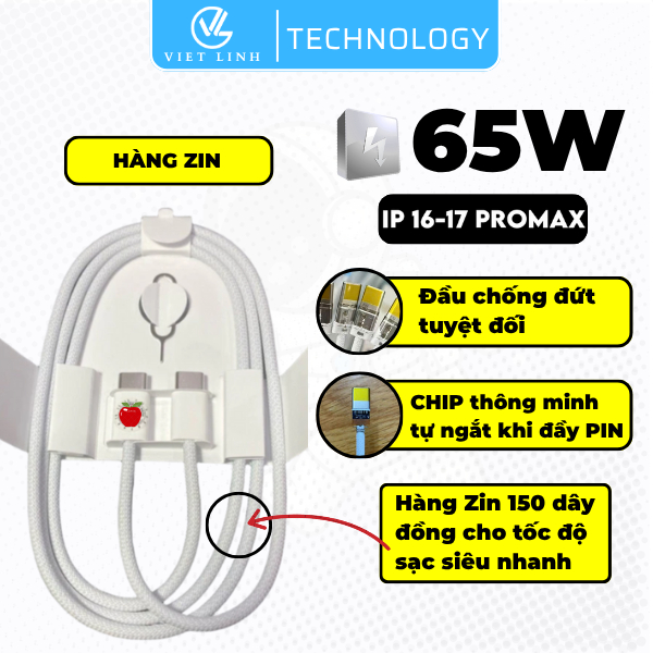 Dây Sạc Nhanh PD60W Đầu Type C, Cáp Dù Bện Lưới Chống Đứt Gẫy Cho ip15/16/17promax, Không Loạn Cảm Ứ