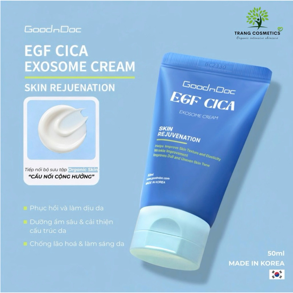 Kem dưỡng ẩm làm sáng, phục hồi cấu trúc da Goodndoc EGF - Goodndoc EGF Cica Exosome Cream 50ml