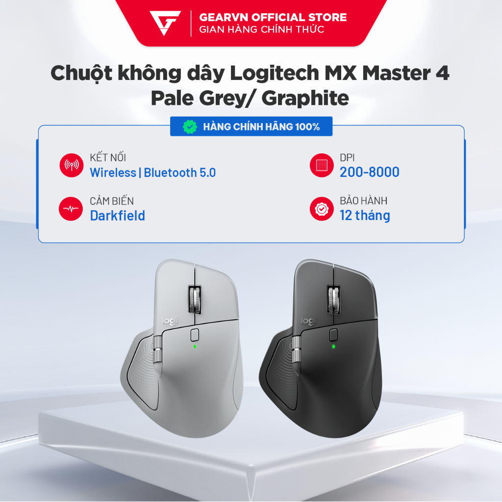 [VERSION 2025] Chuột không dây Logitech MX Master 4 - Bluetooth - Cảm biến Darkfield