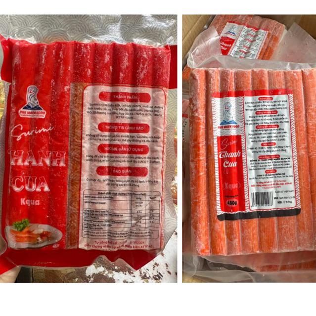 THANH CUA ĐTP( PHÚ MART )SIÊU RẺ 450G/16 THANH (2LOẠI BAO BÌ MỚI CŨ)