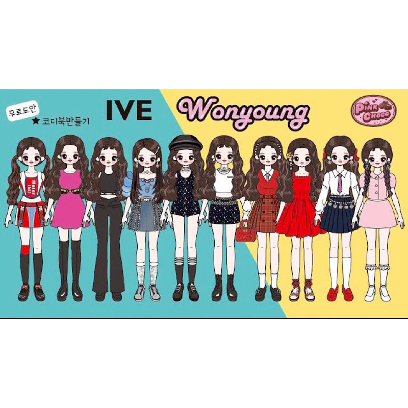 Bộ Sưu tập thời trang Idol Hàn Quốc - Wonyoung Búp bê giấy