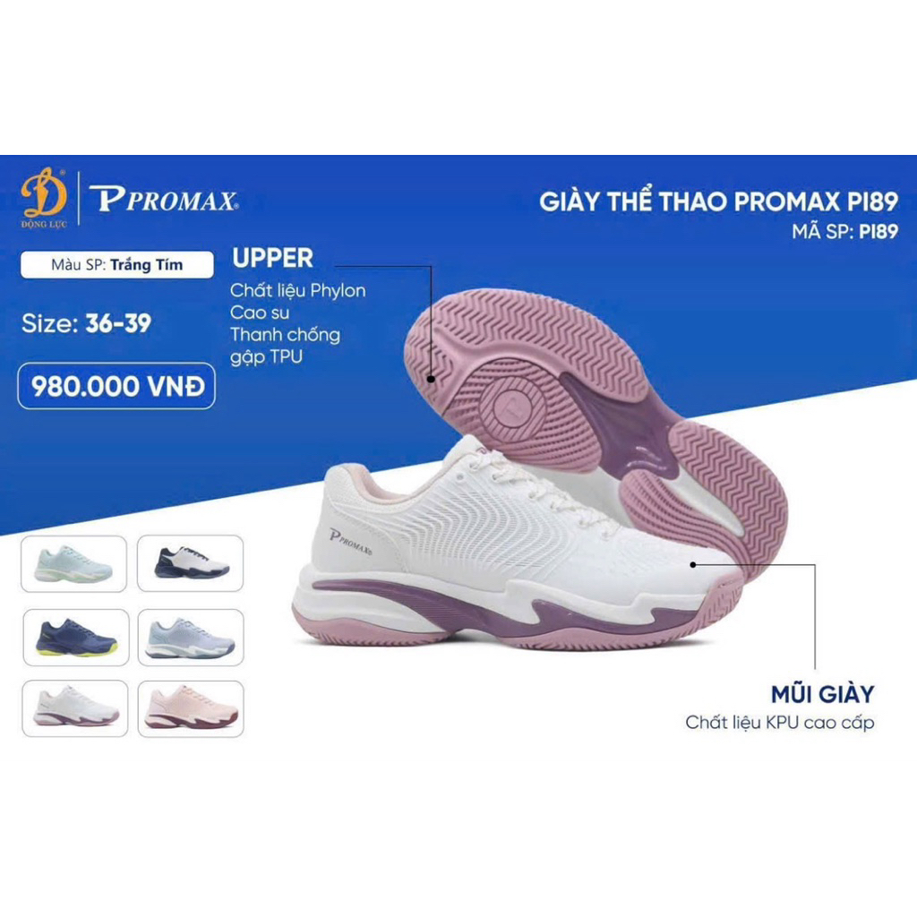 PROMAX – GIÀY THỂ THAO PICKLEBALL NỮ PI89