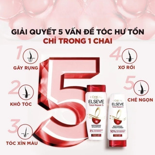 Dầu Gội Giúp Phục Hồi Tóc Hư Tổn L'oreal Paris Elseve Total 5 Filler Repairing