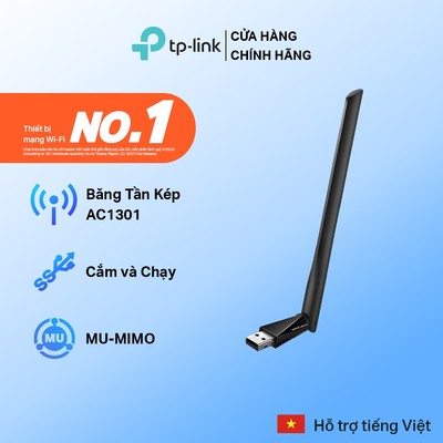 USB Wi-Fi Mercusys MA30H AC1300 Hai Băng tần | Cắm Và Chạy, MU-MIMO, Windows 10,11