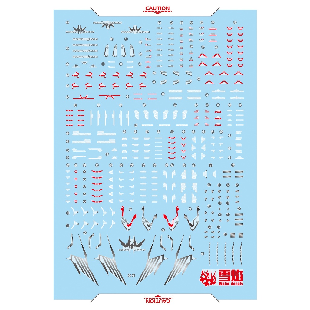 Đề can - Decal nước cho mô hình lắp ráp RG Wing Gundam Zero