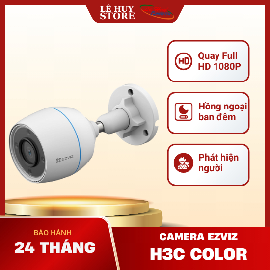 Camera WiFi Ngoài Trời EZVIZ H3C Color 2MP (CS-H3c-R100-1K2WFL) - Hàng Chính Hãng