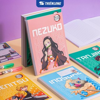  Combo 5 10 Tập vở Thiên Long 96 200 trang 4 ô ly ngang 2mm 70gsm - dành cho học sinh sinh viên - Phiên bản Demon Slayer 