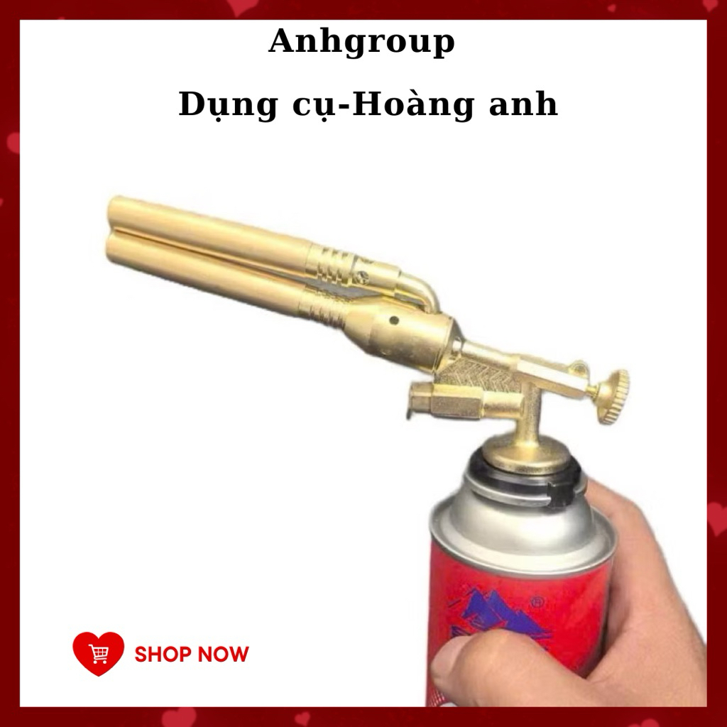 Đầu khò ga 2 nòng bằng đồng đánh lửa tự động,sử dụng dễ dàng,ứng dụng công việc nhiệt mạnh,hàn xì( K