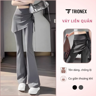 [Loại đẹp] Quần dài phối váy đi tập gym TRIONEX, tập yoga che khuyết điểm, ống loe hack dáng
