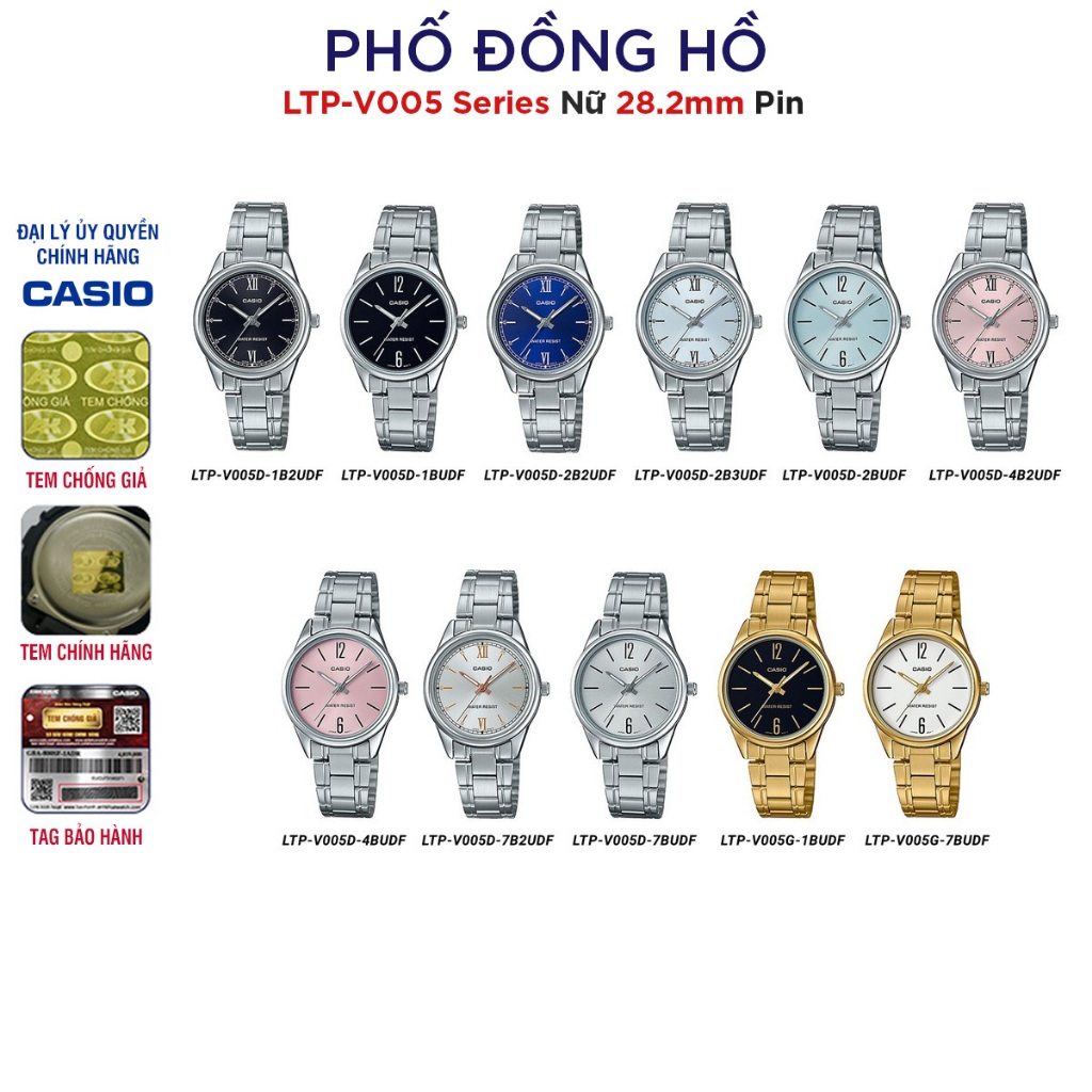 Đồng hồ nữ dây kim loại chính hãng Casio Anh Khuê Series LTP-V005