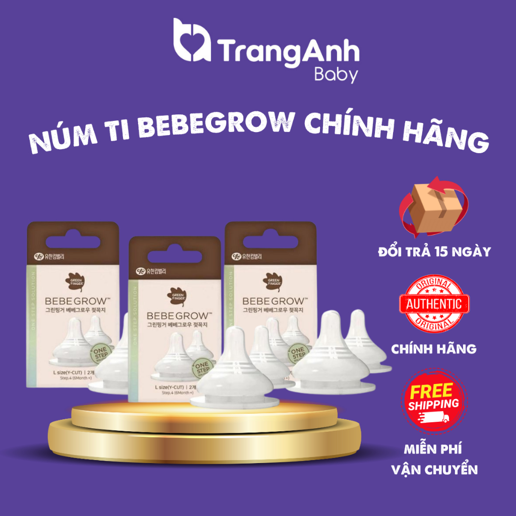Núm ti bình sữa Green Finger BebeGrow Hàn Quốc Chính Hãng (1 chiếc)