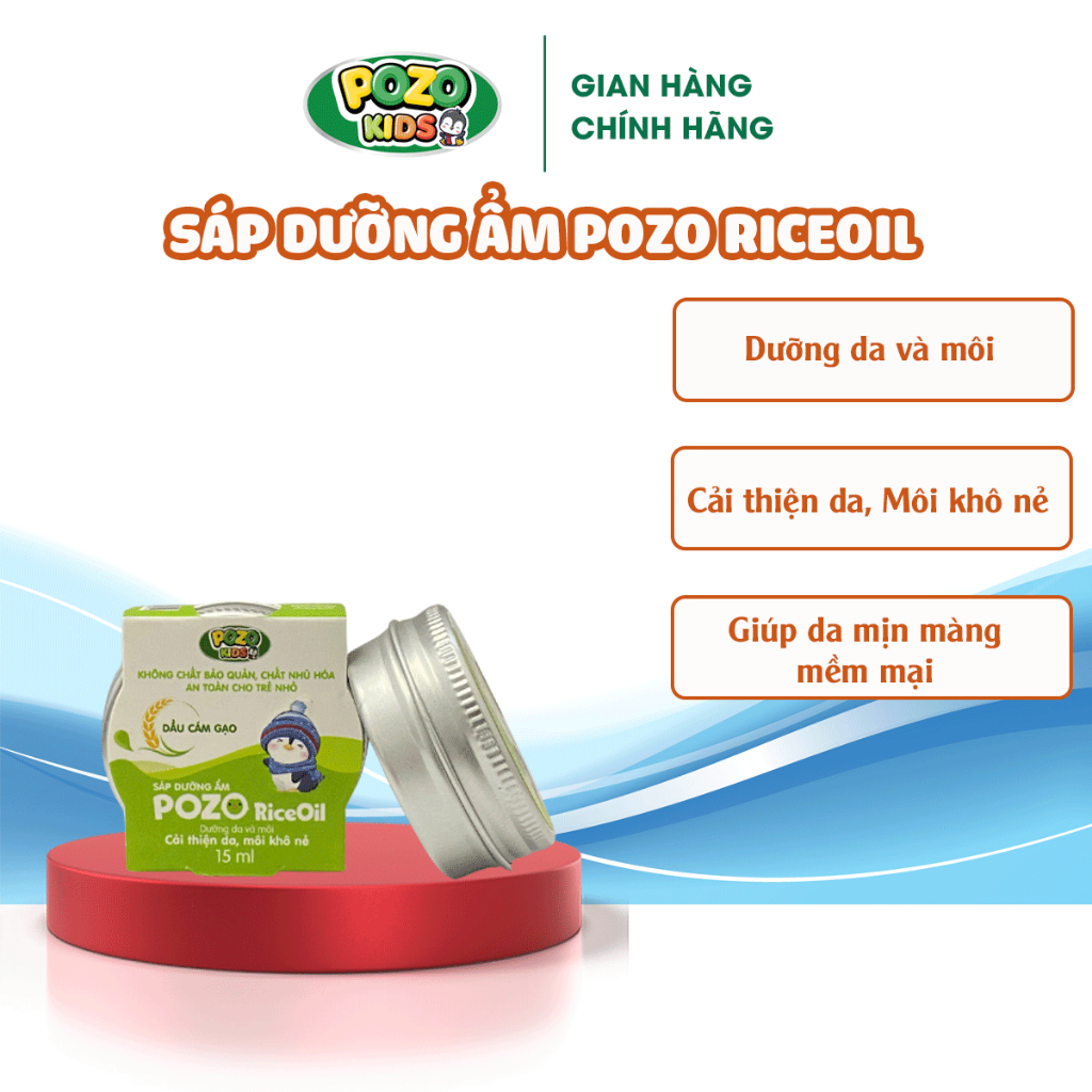 SÁP DƯỠNG ẨM cho bé PozoRiceOil giúp dưỡng ẩm da và môi