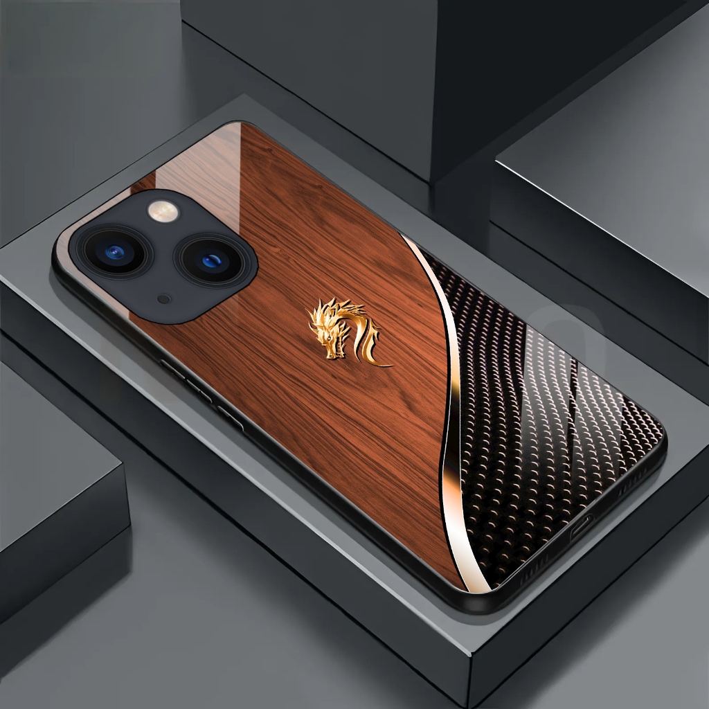 Ốp Lưng mặt kính cho IPHONE 13, 13 MINI, 13 PRO,  13 PRO MAX– Hoạ tiết Hình rồng–Cao cấp, chống trầy