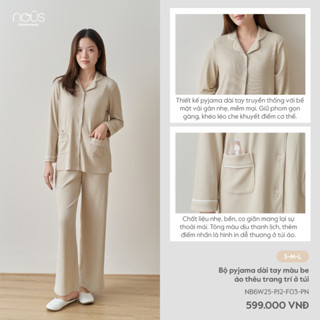  Nous Homewear  Bộ quần áo Pyjama dài bộ đồ ngủ bồ mặc nhà cho mẹ nous mom sau sinh mềm mại  <70Kg  BST T10 T10 