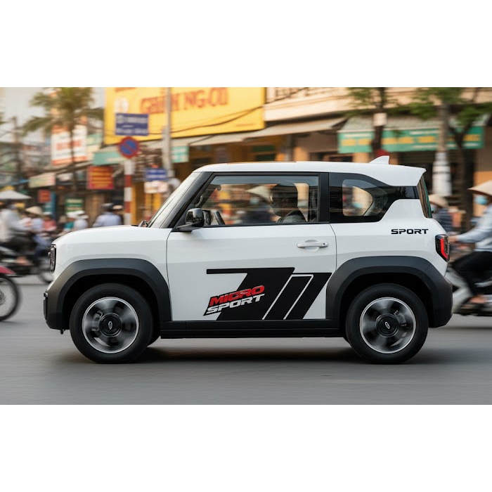 Tem dán xe VF3 - Decal Sticker dán xe VF3 nhiều kiểu lựa chọn, tem xe vinfast và dòng xe i10, tem xe