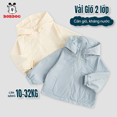 Áo khoác gió 2 lớp  cho bé BOBDOG, chất vải gió mềm mịn cản gió tránh nước cho bé
