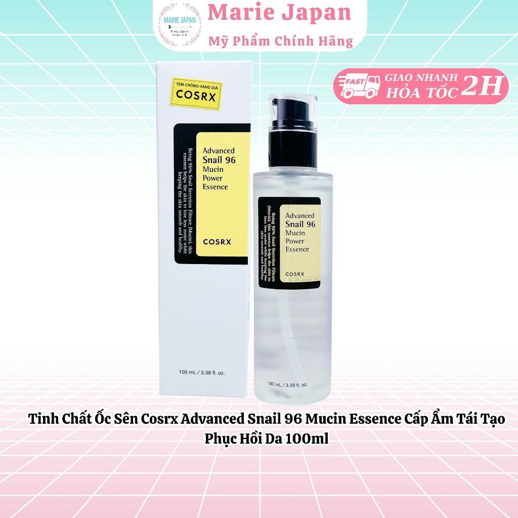 Tinh Chất Ốc Sên Cosrx Advanced Snail 96 Mucin Essence Cấp Ẩm Tái Tạo Phục Hồi Da 100ml