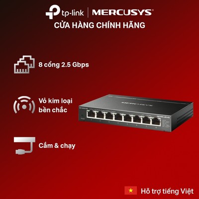 Bộ Chia Mạng Mercusys MS108GS-M2 / MS105GS-M2 – 8 Cổng 2.5G, Vỏ Kim Loại Bền, Hoạt Động Êm Ái
