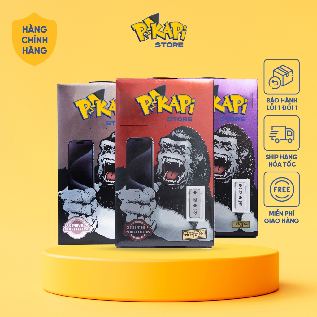 Kính cường lực iPhone KK HỘP KHUNG TỰ DÁN: siêu dễ dán, cao cấp, chống xước va đập, chống nhìn trộm và hạn chế vân t