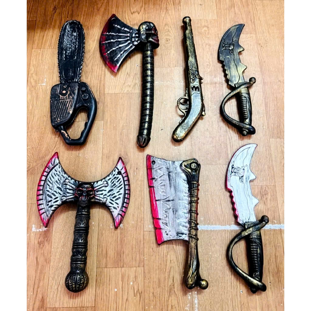 Đồ chơi Halloween Đồ chơi lưỡi hái búa loại to đồ trang trí halloween màu vàng đen
