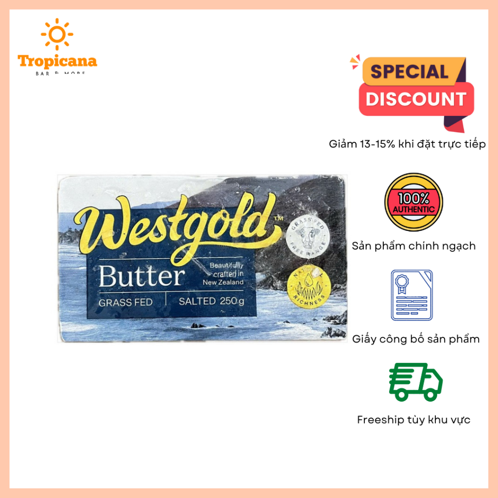 Bơ mặn Westgold - Gói 250gr